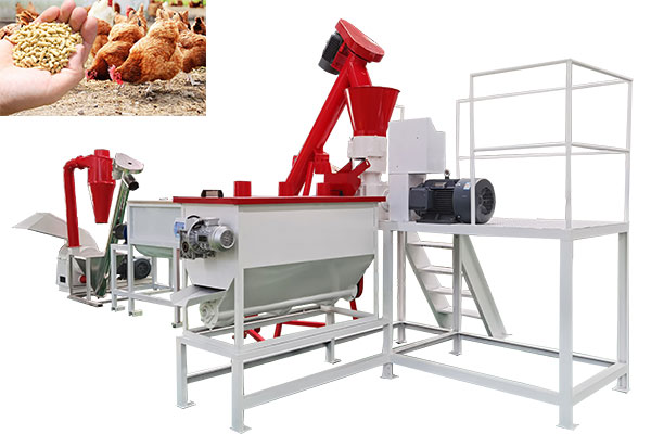 Chicken feed pellet production line